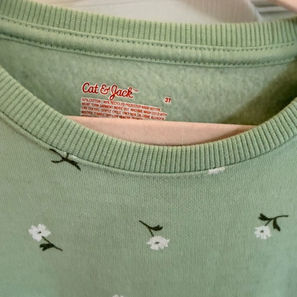 Cat & Jack Mint Green Floral Top - Picture 2 of 3